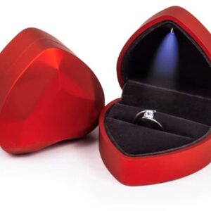 Ring Doosje met LED Licht – Rood Hart – Voor Huwelijk, Verloving of Valentijnsdag