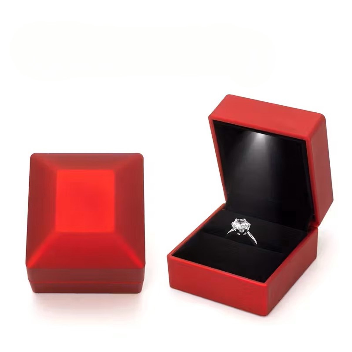 Ring Doosje met LED Licht – Rood – Voor Huwelijk, Verloving of Valentijnsdag